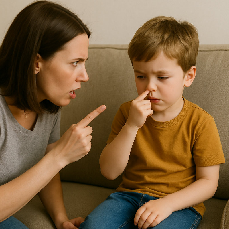 别把鼻屎抹在沙发上。