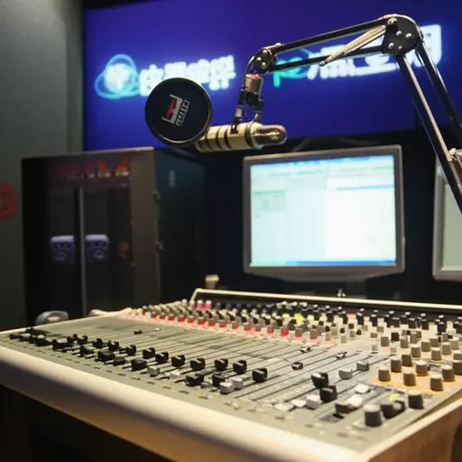 这位DJ在一家受欢迎的广播电台工作。