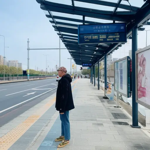 我还在等公交车。