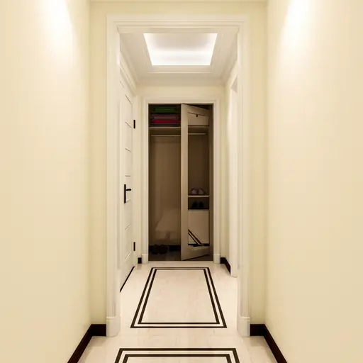 我找不到我的鞋子了，可能在走廊的壁橱里。