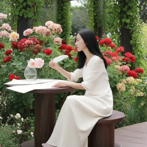 她是一位著名的诗人，写关于自然的诗。