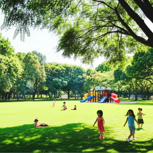 这个公园很大，我们可以在里面玩一整天。