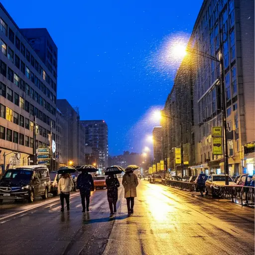 天气预报说今晚有可能下雪。