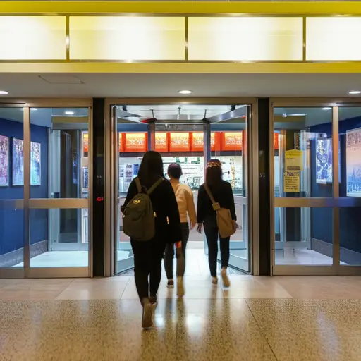 电影结束后，我们立刻离开了电影院。