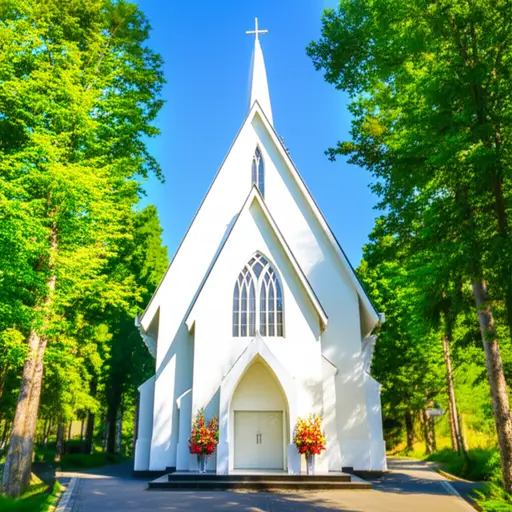 教堂总是用美丽的鲜花装饰。