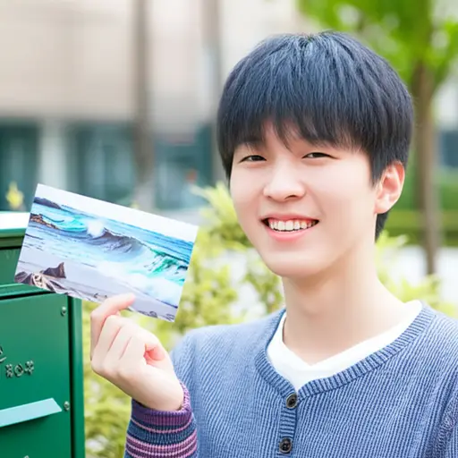 我的笔友给我寄了一张明信片。