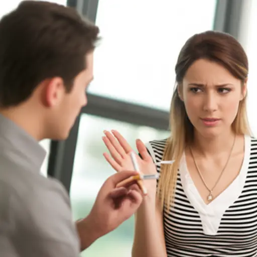 “你介意我吸烟吗？”“实际上，我希望你不要。”