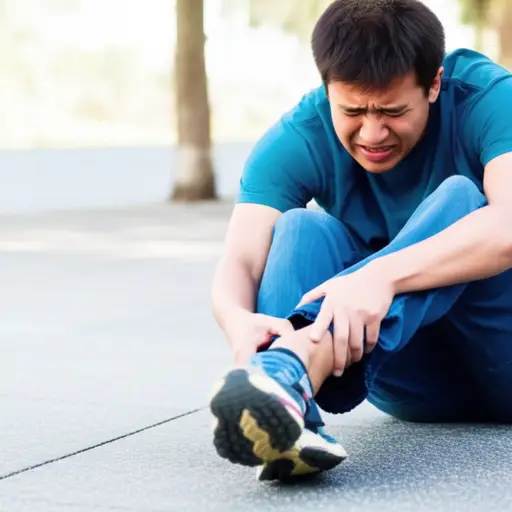 我摔倒并扭伤了脚踝。