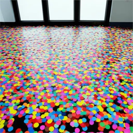 派对结束后，地板上到处都是彩纸。