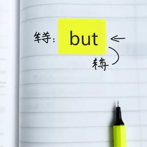 'but'这个词是表示转折的常见连接词。
