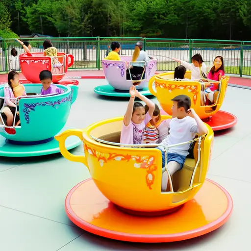 我在游乐场最喜欢的项目是旋转茶杯。