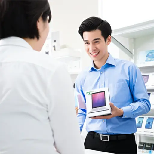 销售员向我展示了新产品。