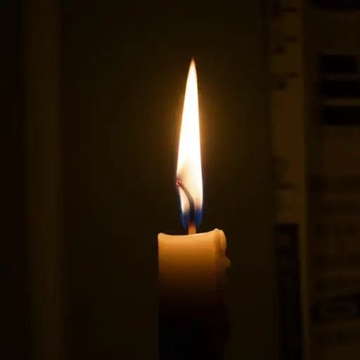 蜡烛在漆黑的房间里摇曳。