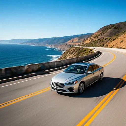 我们假期里沿着美丽的加利福尼亚海岸驾车行驶。