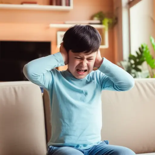 我儿子整天都在抱怨耳朵疼。