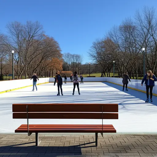 公园里有一个滑冰场。