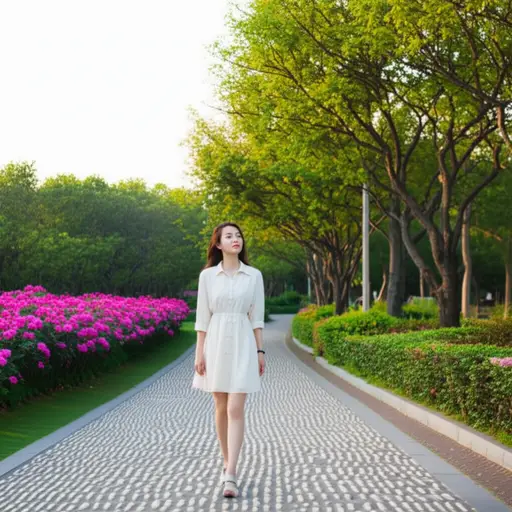 在紧张的一天后，她喜欢散步来放松。