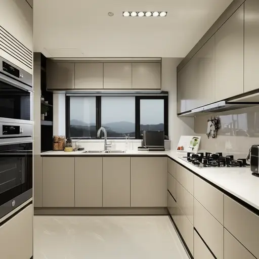 我家的厨房很现代。