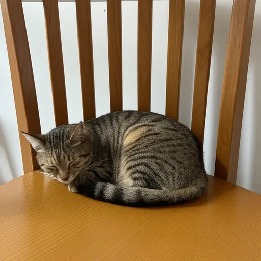 猫喜欢睡在椅子下面。