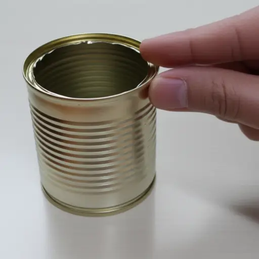 小心那个打开的罐头——它的边缘很锋利。