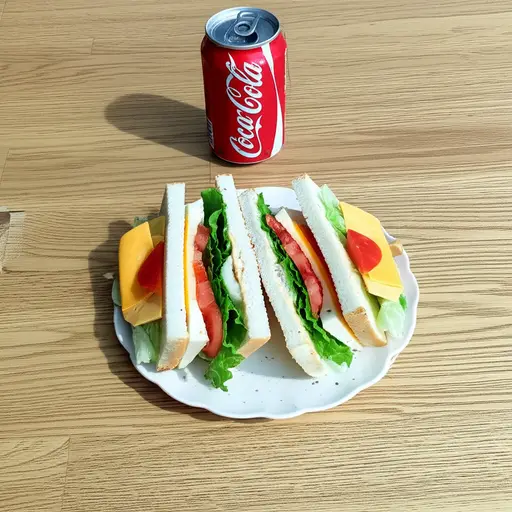 我午餐时通常喝一小罐可乐。