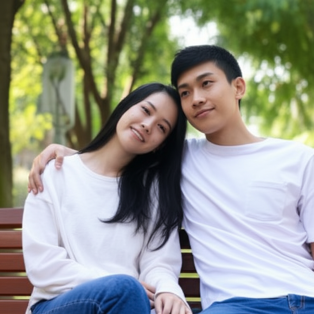 她把头靠在他的肩膀上。