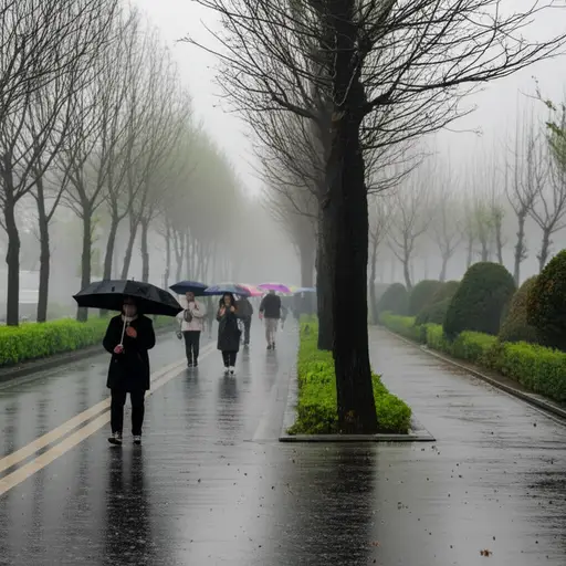 这是两个月来的第一个雨天。