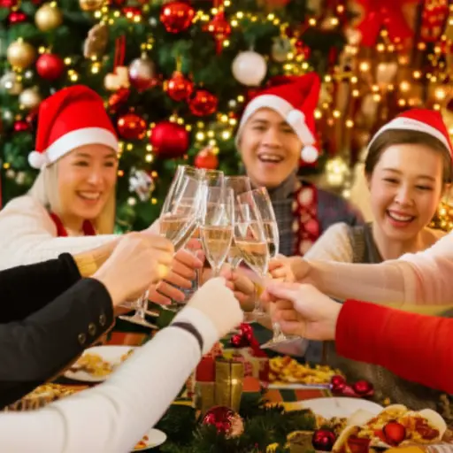 人们经常喝香槟来庆祝新年。