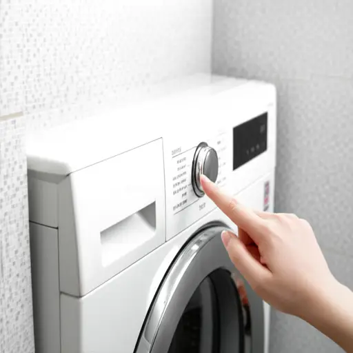 按下按钮启动洗衣机。