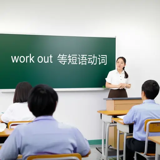在英语课上，我们学习了一些常见的短语动词，例如'work out'。
