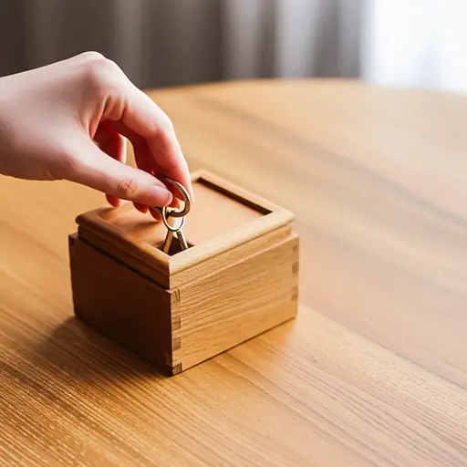 她过去常常把钥匙藏在一个小盒子里。