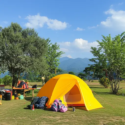 我们在露营地找到了一个绝佳的位置。