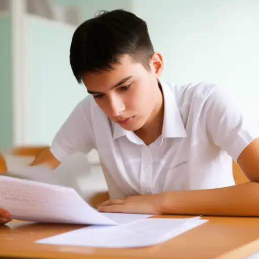 他对考试成绩感到失望。