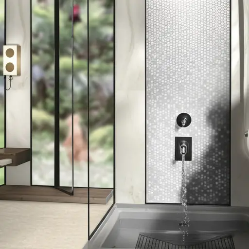 我今天早上洗了个澡。