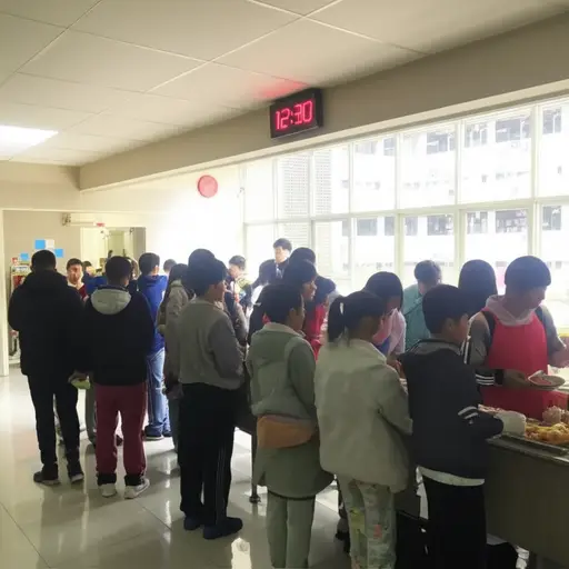 学校食堂从上午11点到下午2点对学生开放。