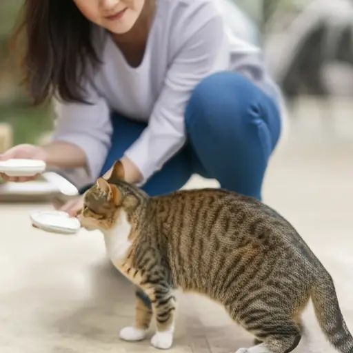 她给了猫一碟牛奶。