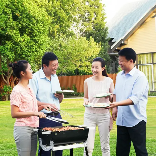 我们邀请邻居来参加我们的烧烤。