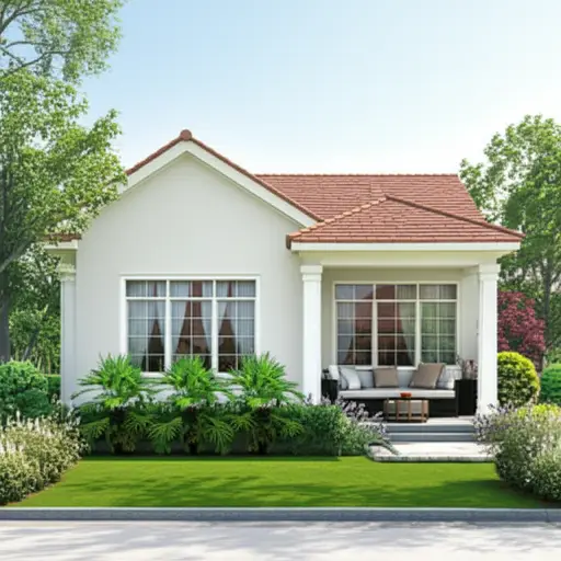 我们的房子朝北。