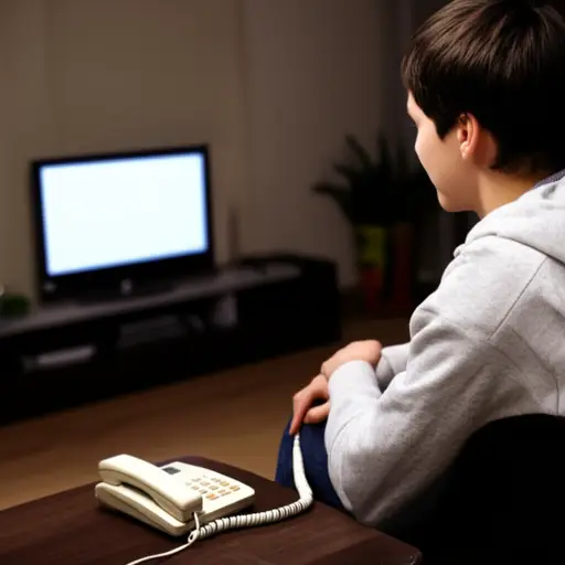 晚上大约八点，我正在客厅安静地看电视，这时电话响了。