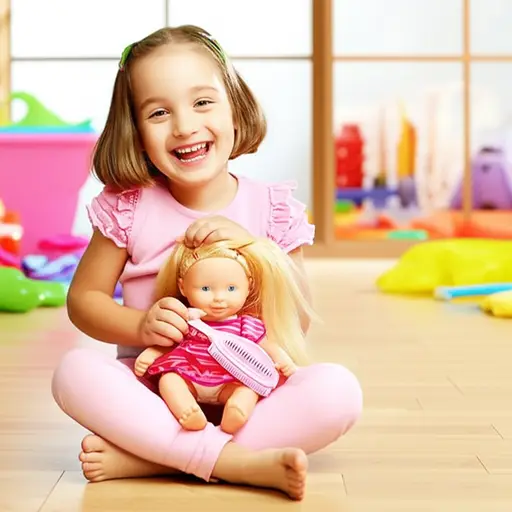 她喜欢玩她的洋娃娃。