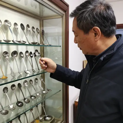 他是一位收藏独特设计茶匙的收藏家。