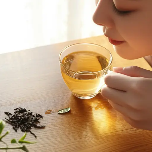 这茶尝起来很甜。