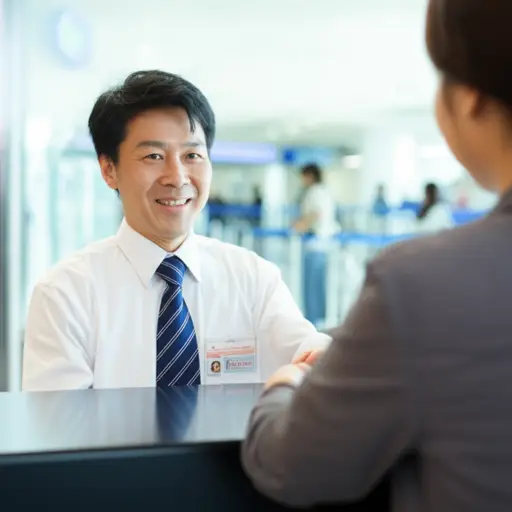 我爸爸在银行工作。