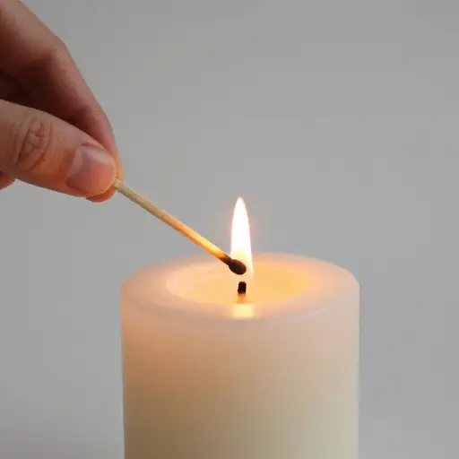我划燃一根火柴，点亮了蜡烛。