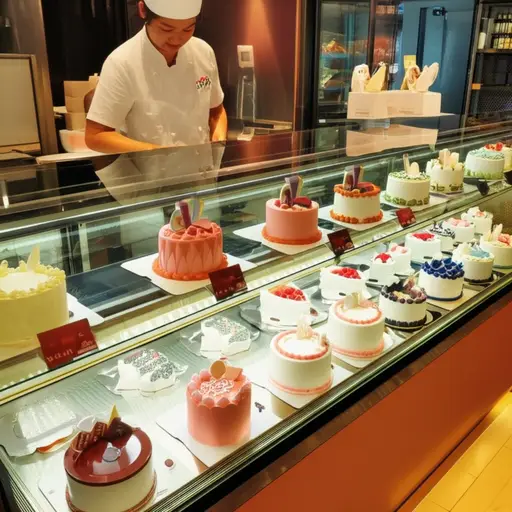 本地那家店的面包师做的生日蛋糕很好吃。