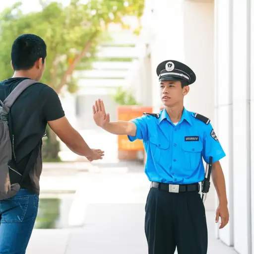 保安阻止了我们进入。