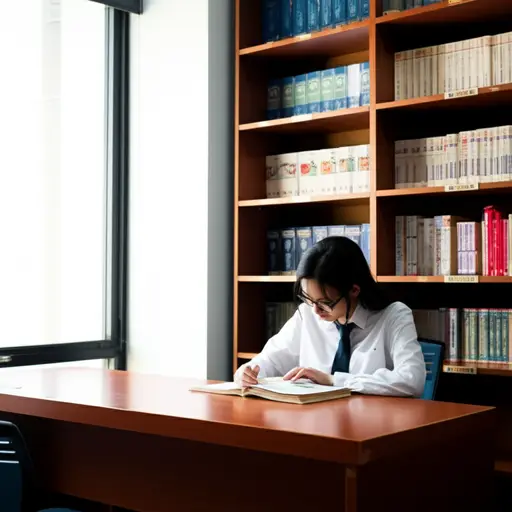 我们在图书馆的安静角落找到了一个适合学习的地方。