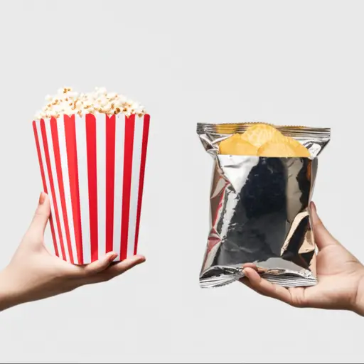 你想要爆米花还是薯片？