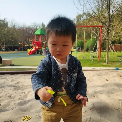 这个小男孩只是想一个人玩。