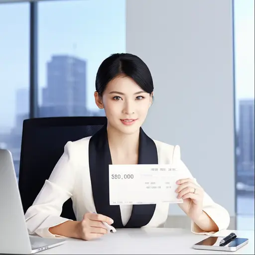 她的年薪是五万美元。